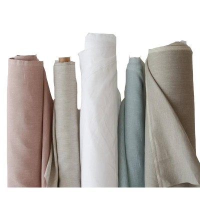 317in Stock 55 Linen 45% Cotton Flax Fiber Hotel Table Linen Supplier Material Fabric Price Cotton Bed Blend Cotton Linen Fabric