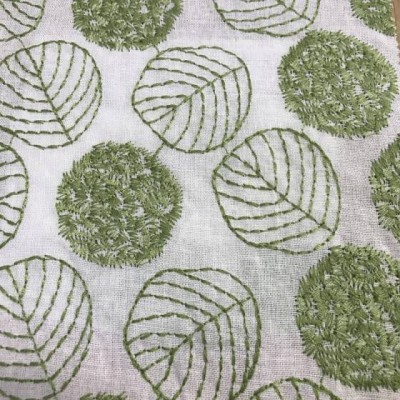 #1001 Factory Price Wholesale Cotton Ramie Embroidery Fabric